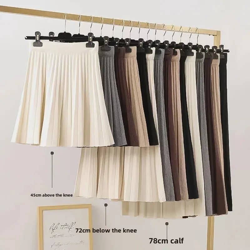 חצאיות סריג כפלים במגוון צבעים ואורכים שונים