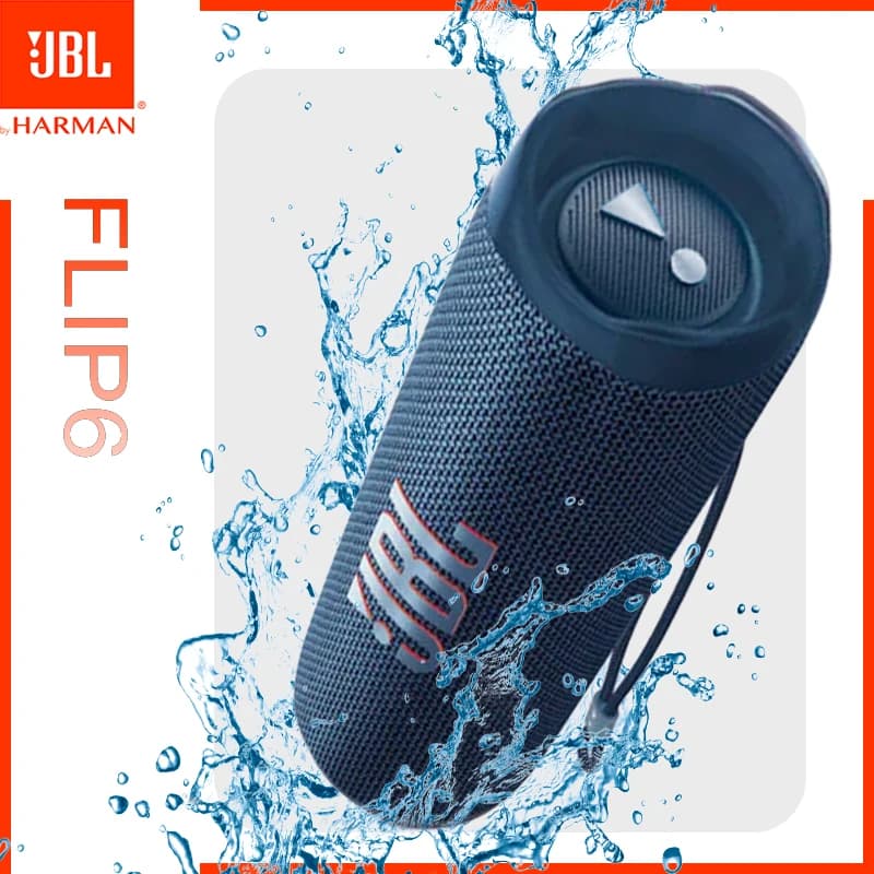 רמקול Bluetooth JBL FLIP 6 מקורי, נייד, עמיד במים IPX7, סטריאו חיצוני עם בס, מעקב מוזיקה, רמקול טוויטר עצמאי